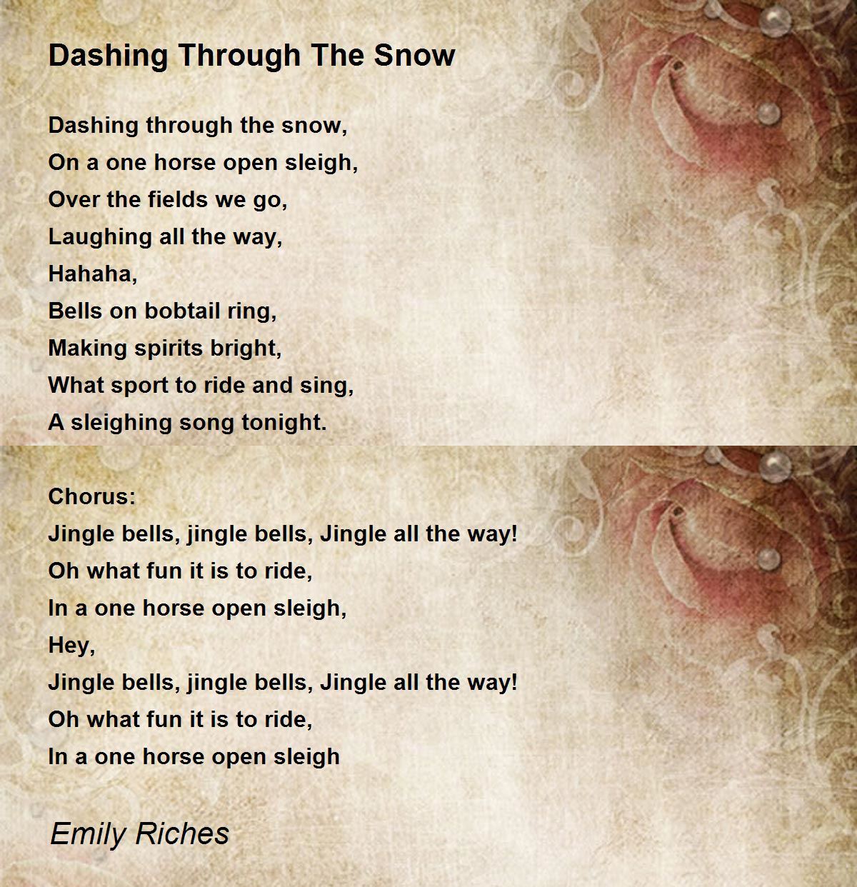 Dashing Through The Snow Tekst Dashing Through The Snow - Dashing Through The Snow Poem by Emily Riches