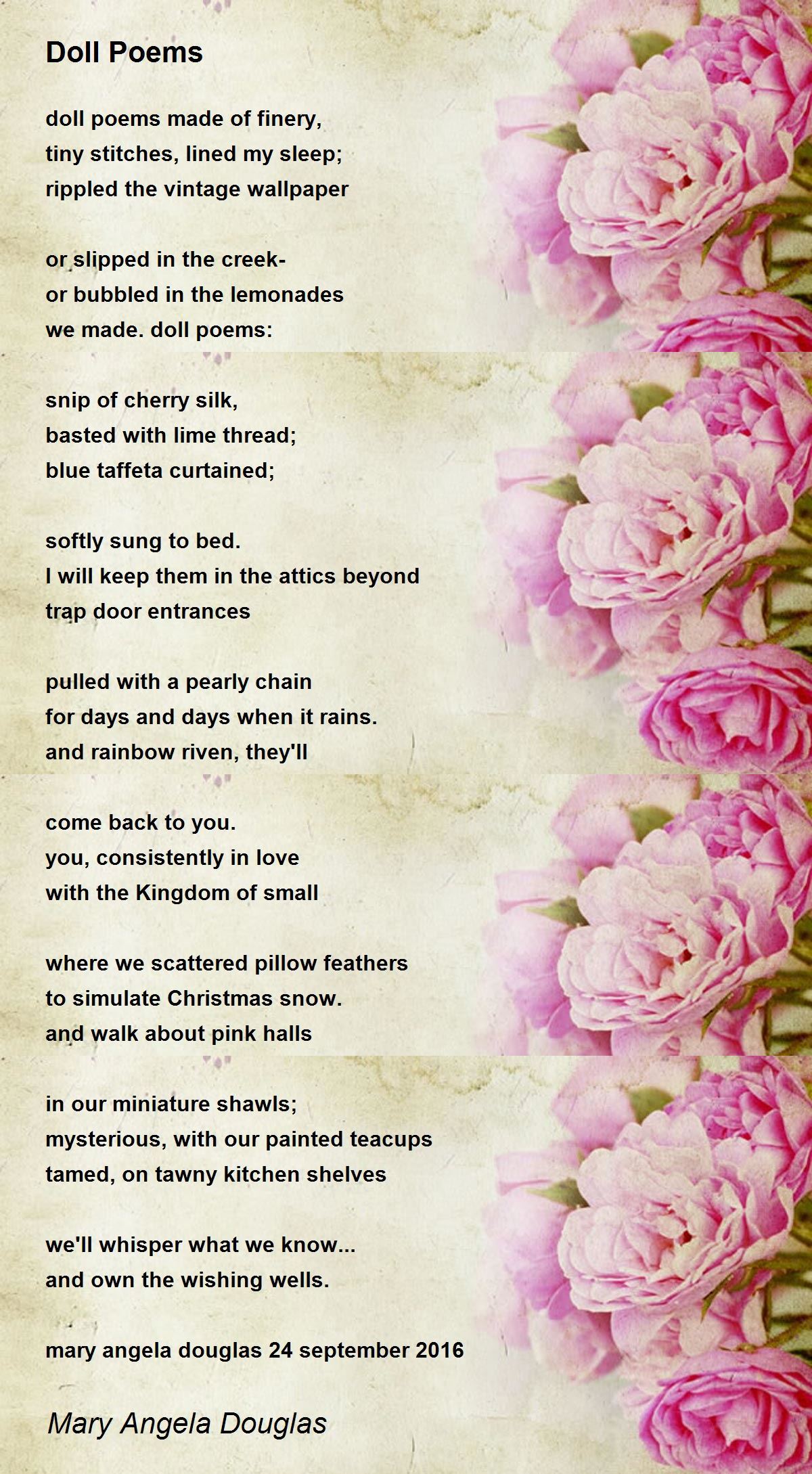 Doll Poems Doll Poems Poem by Mary Angela Douglas