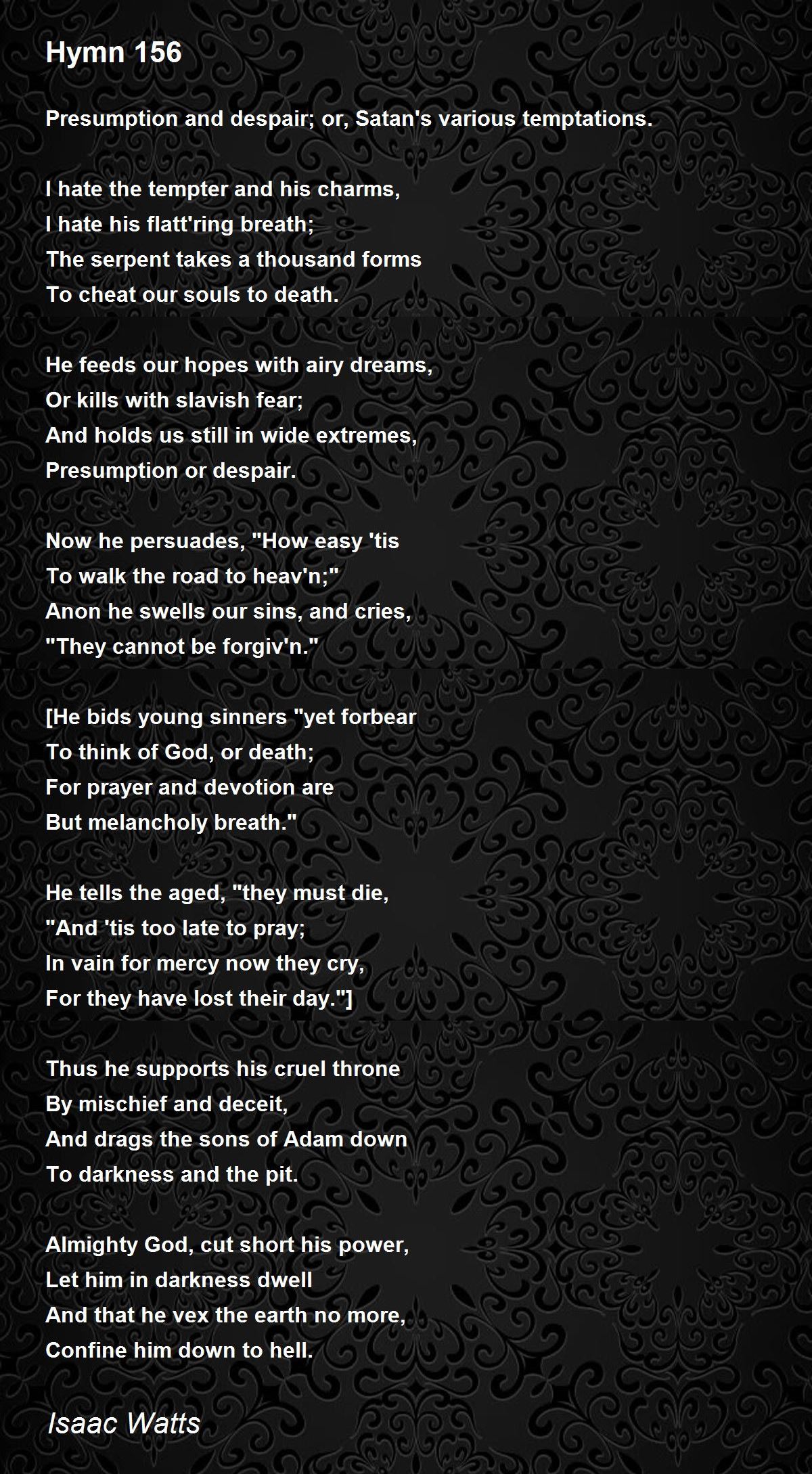 Hymn 156 Poem by Isaac Watts - Poem Hunter