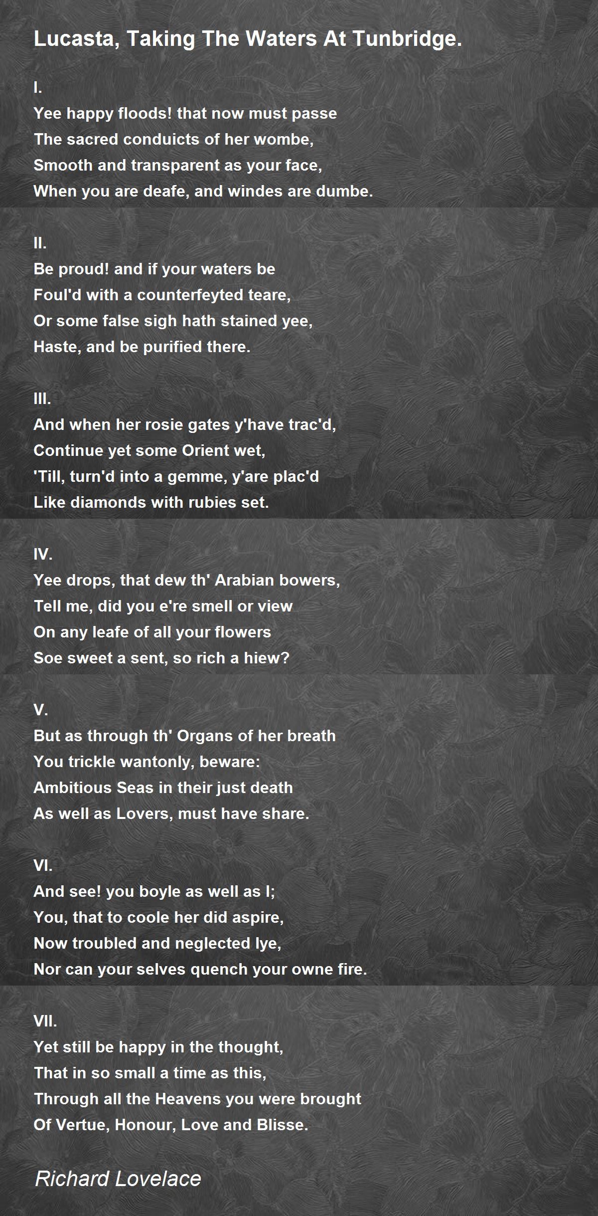 Lucasta, Taking The Waters At Tunbridge. Lucasta, Taking The Waters