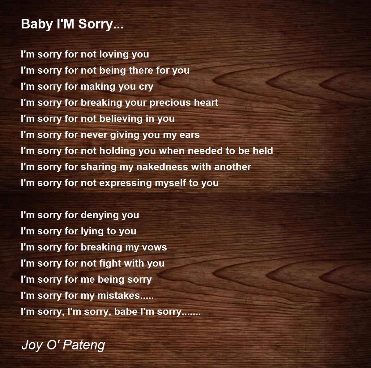 I M Sorry For Lying Poems