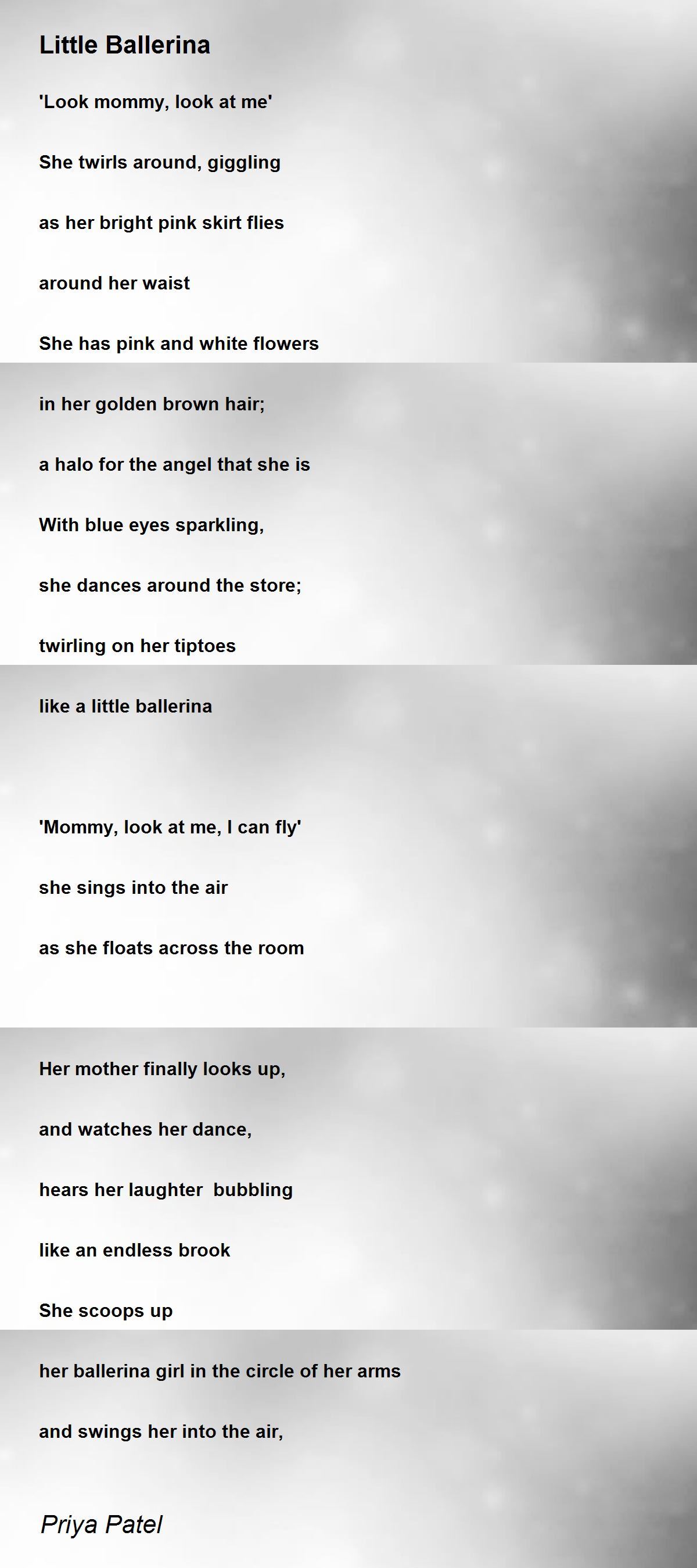 Little Ballerina by Priya Patel Little Ballerina Poem