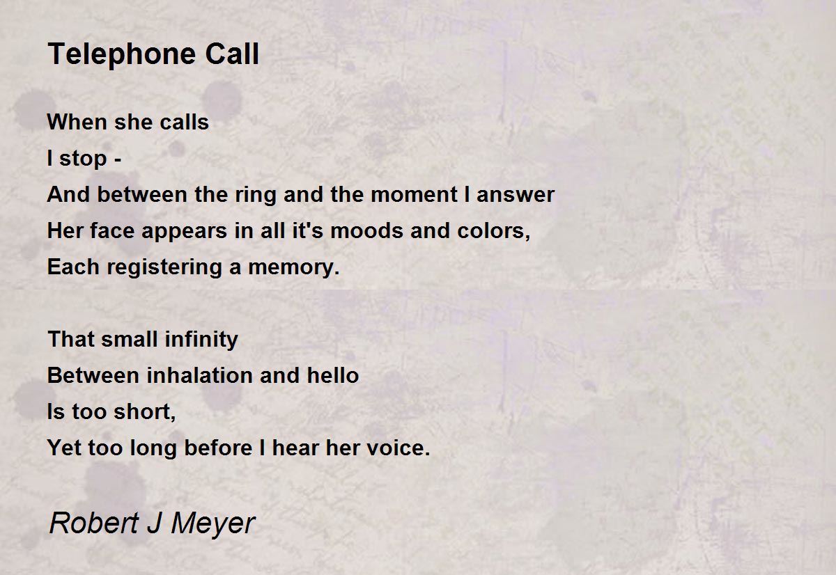 the telephone call poem essay questions