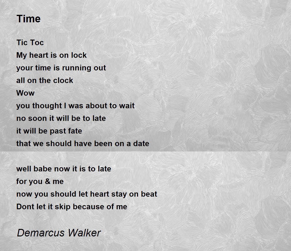 Short Poems About Time