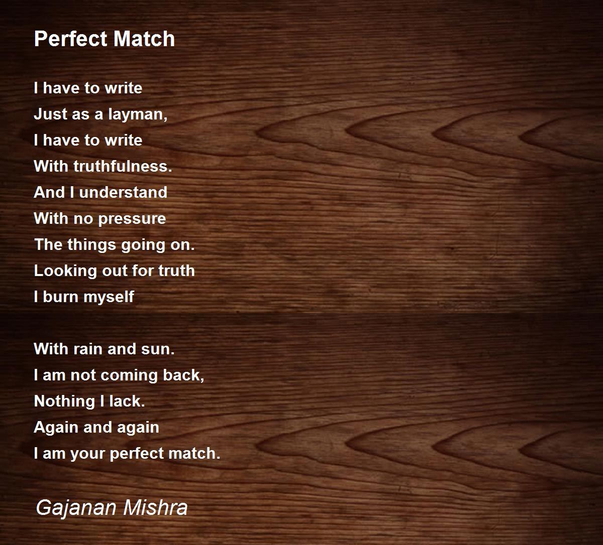 Perfect Match Perfect Match Poem by Gajanan Mishra