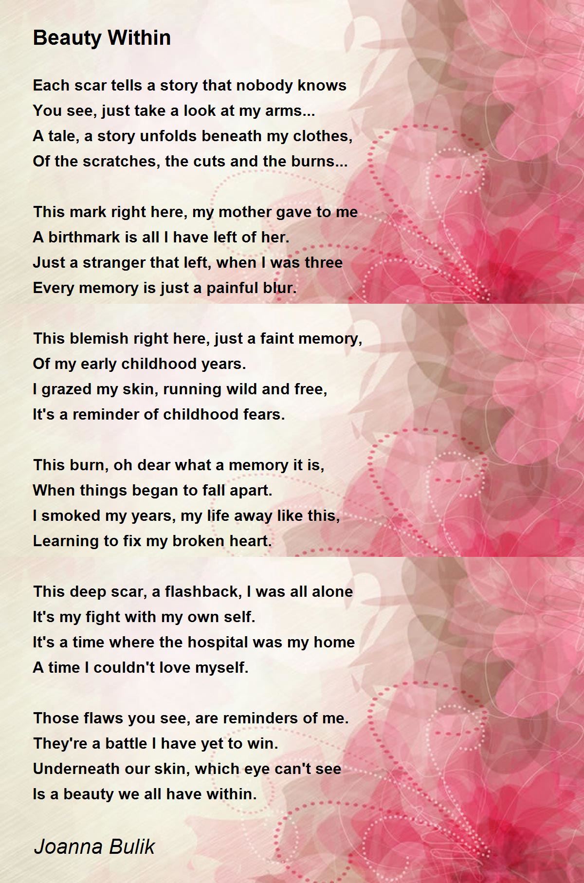 Beauty Within by Joanna Bulik - Beauty Within Poem