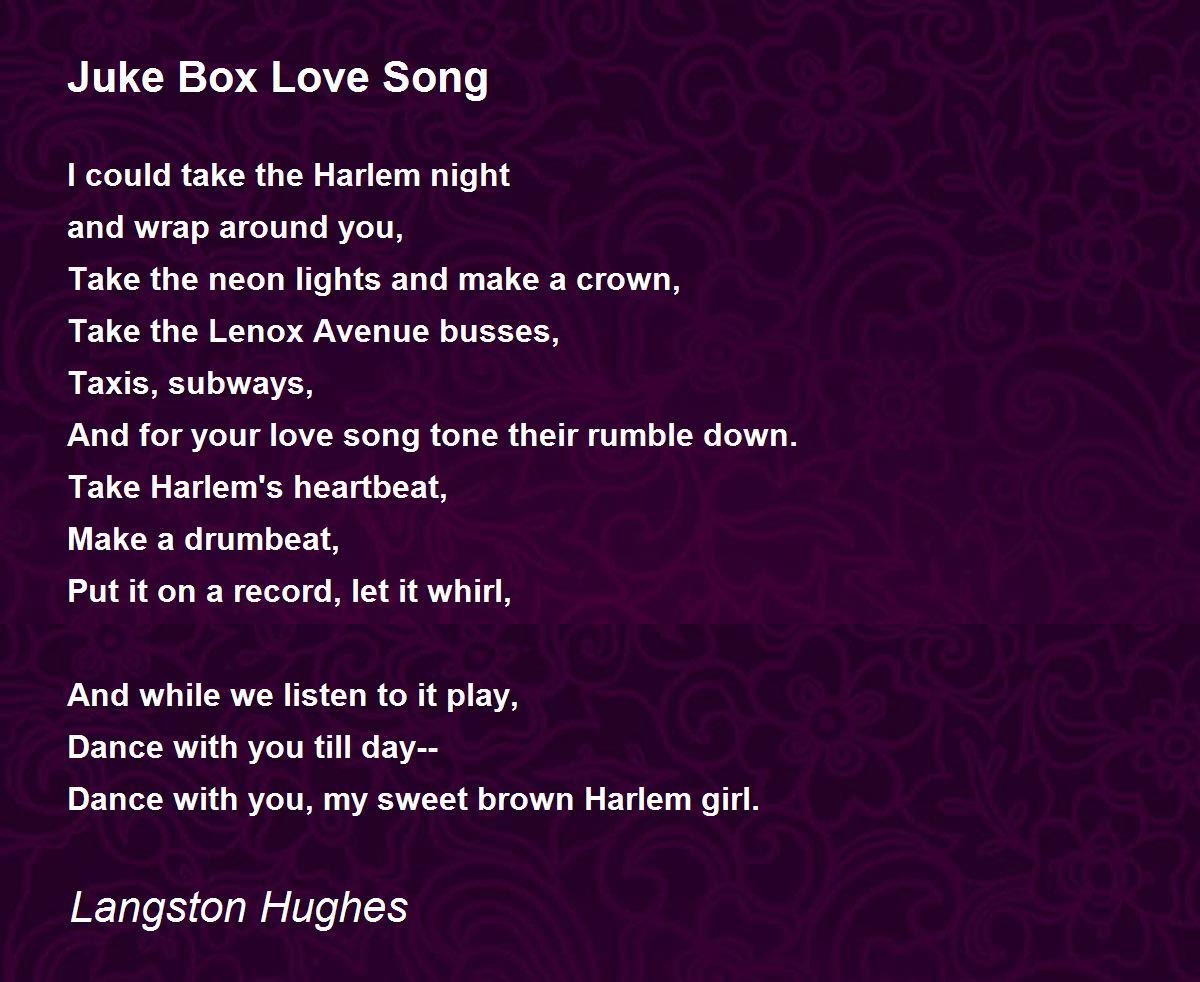langston hughes juke box love song