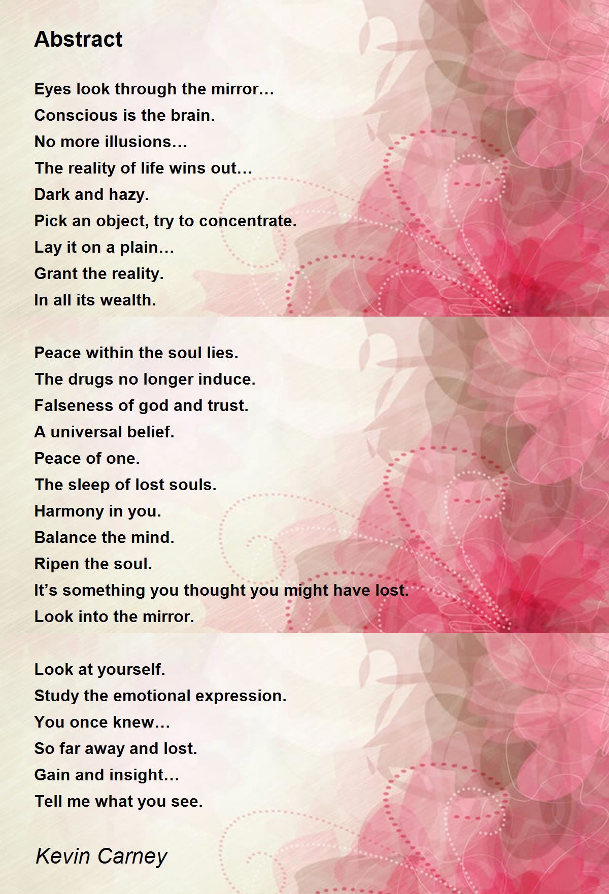 Abstract Abstract Poem by Kevin Carney