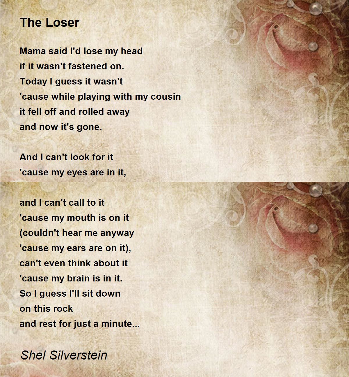 The Loser by Shel Silverstein - The Loser Poem