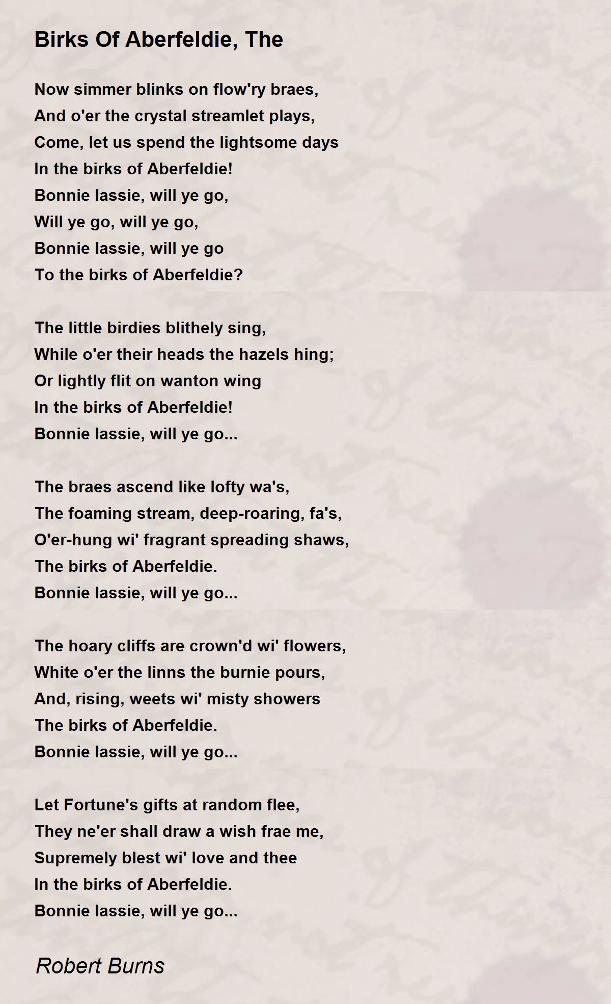 Birks Of Aberfeldie, The - Birks Of Aberfeldie, The Poem by Robert Burns