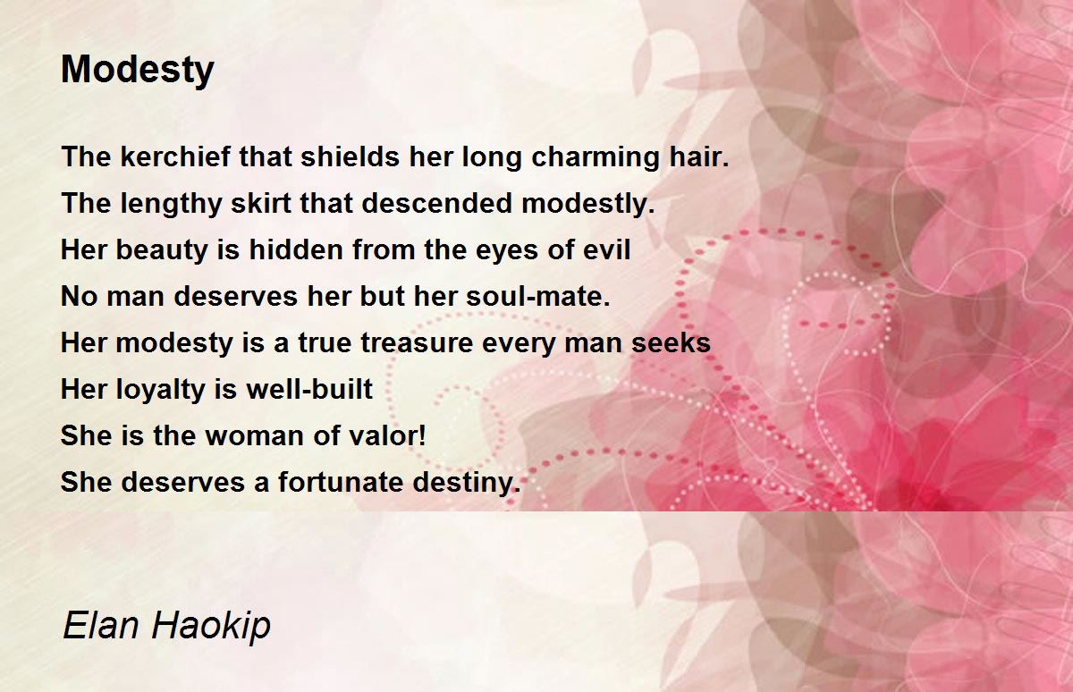 Modesty Poem by Elan Haokip - Poem Hunter