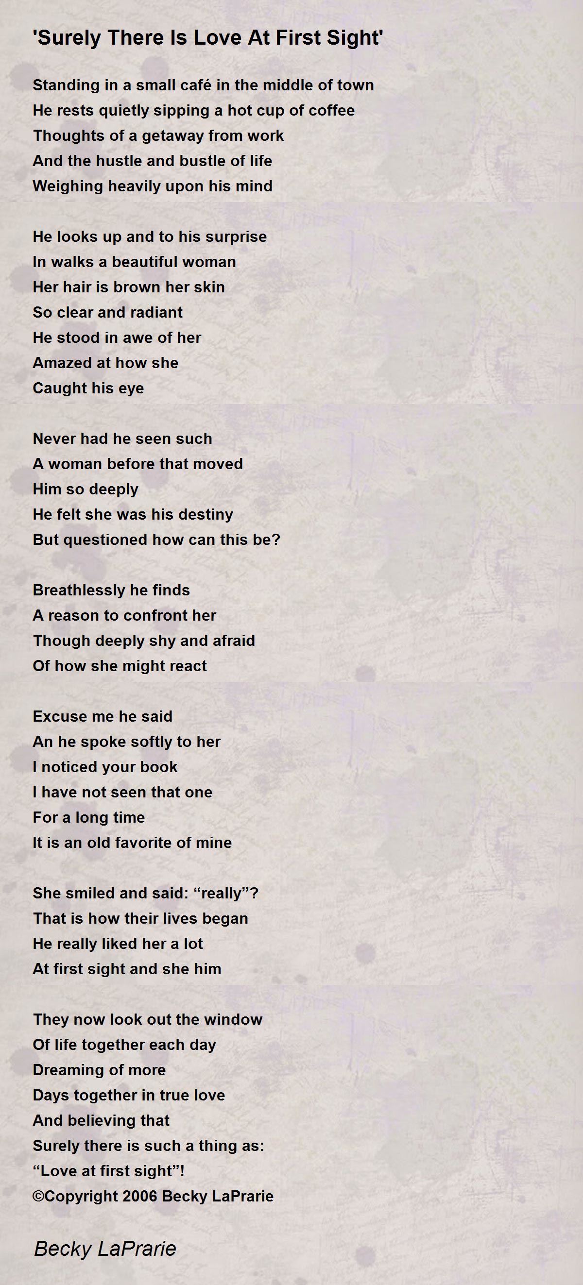 'Surely There Is Love At First Sight' 'Surely There Is Love At First