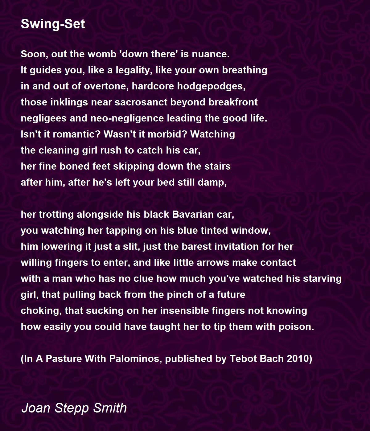 SwingSet SwingSet Poem by Joan Stepp Smith