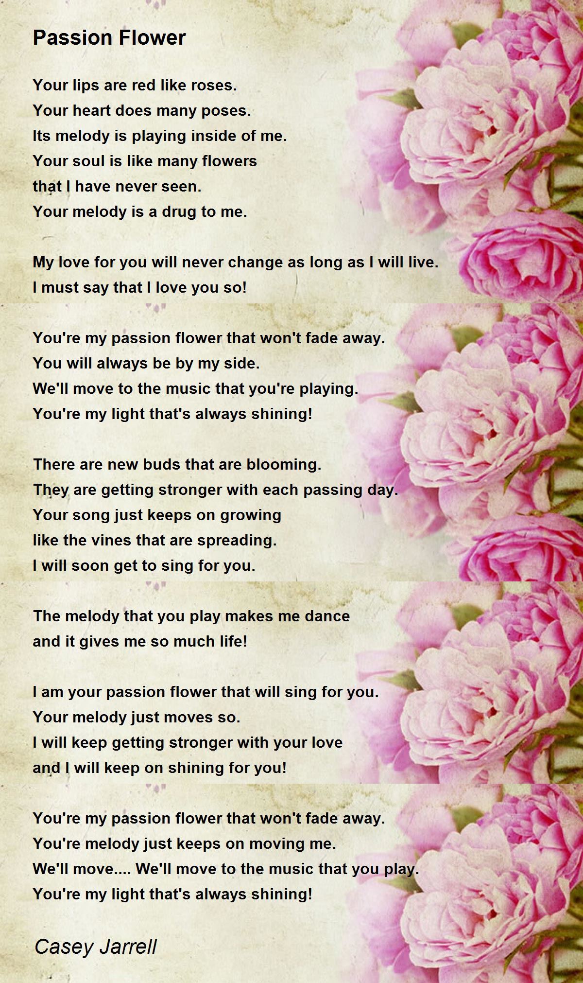 Passion Flower Passion Flower Poem by Casey Jarrell