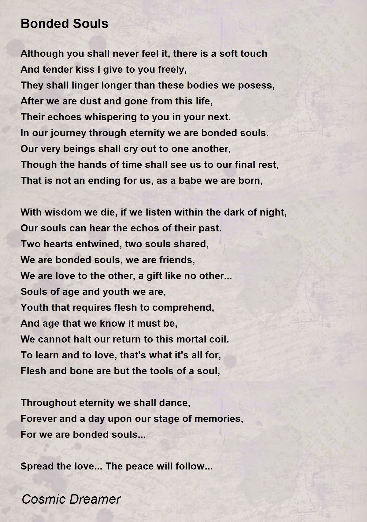 Bonded Souls Bonded Souls Poem by Cosmic Dreamer