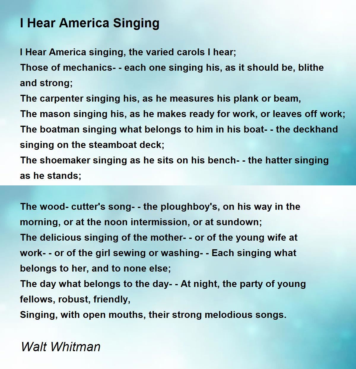 whitman i hear america singing