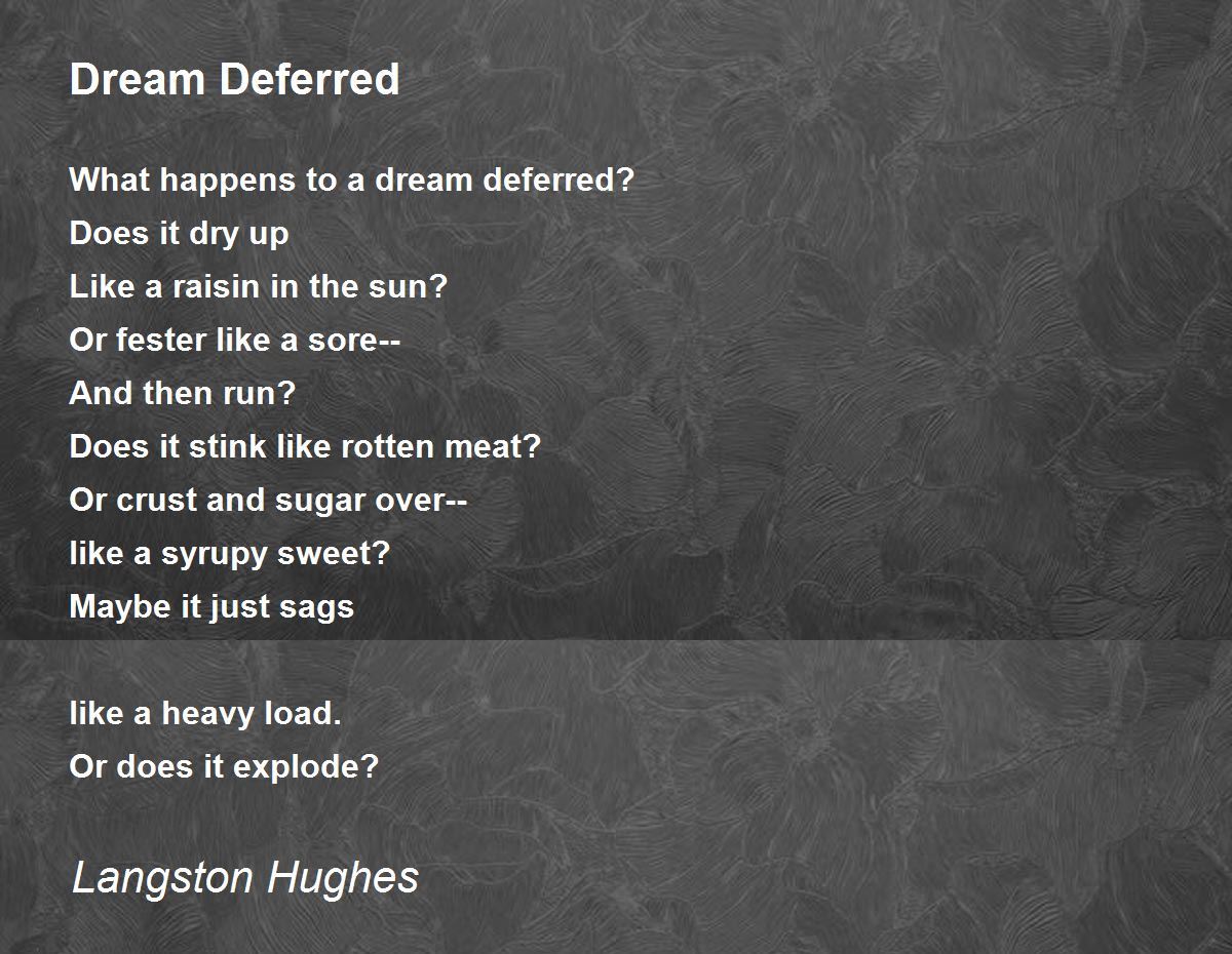 langston hughes - a dream deferred