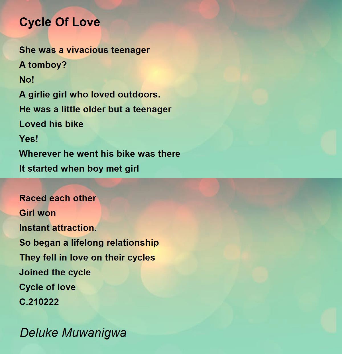 love cycle poem essay in english pdf