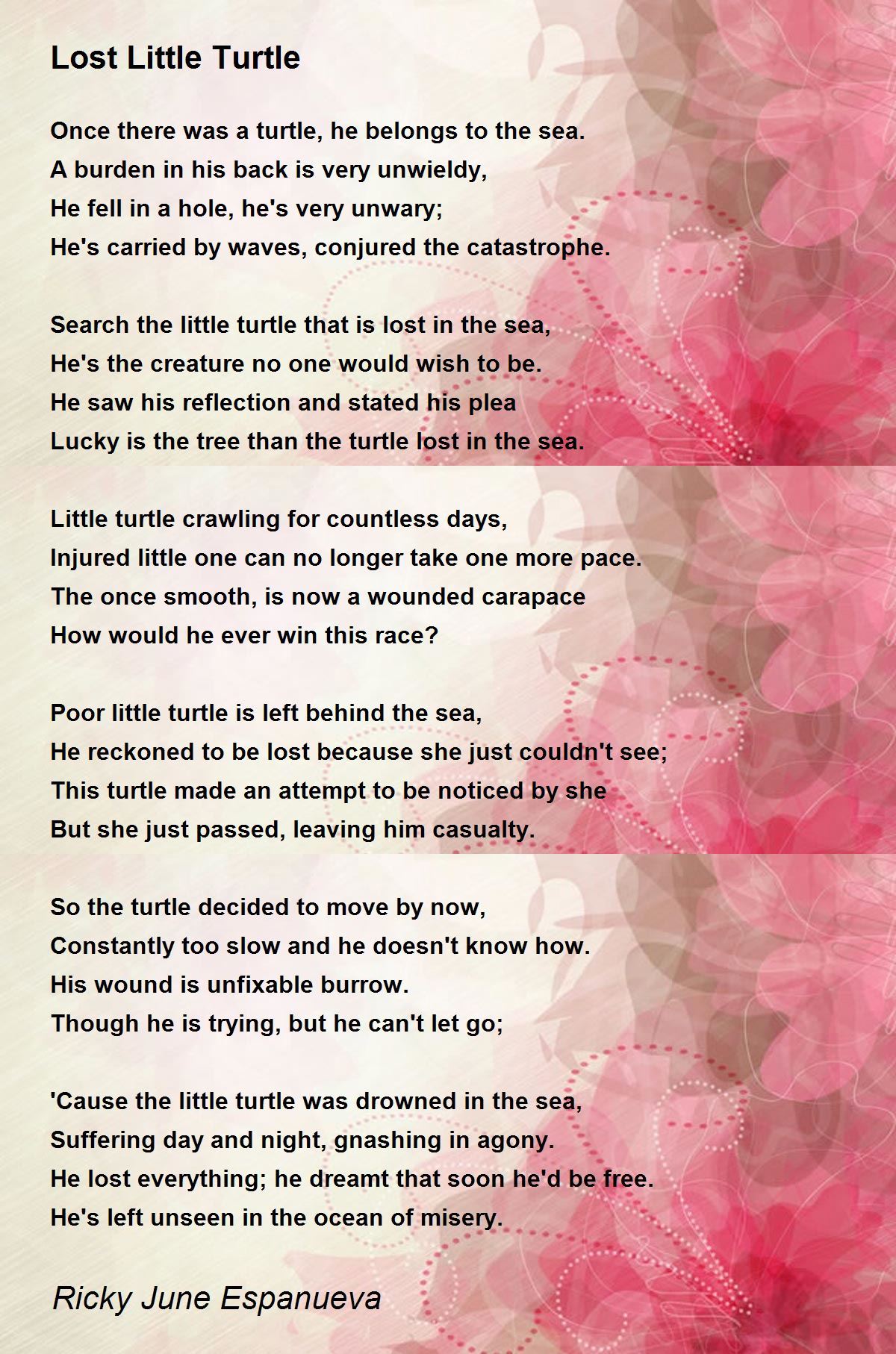 Lost Little Turtle Poem by Ricky June Espanueva - Poem Hunter
