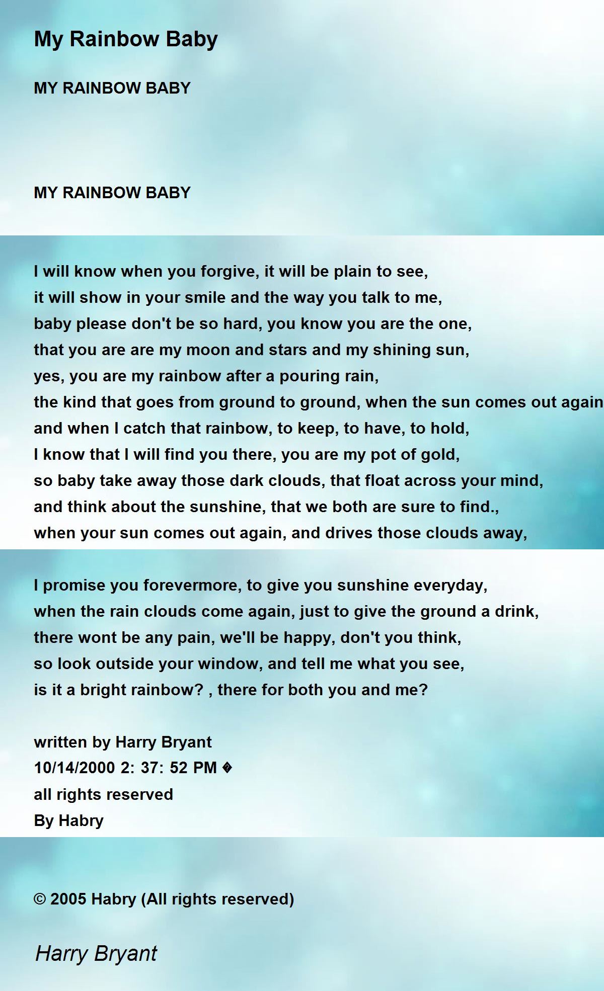 Rainbow Baby Meaning Poem Printable