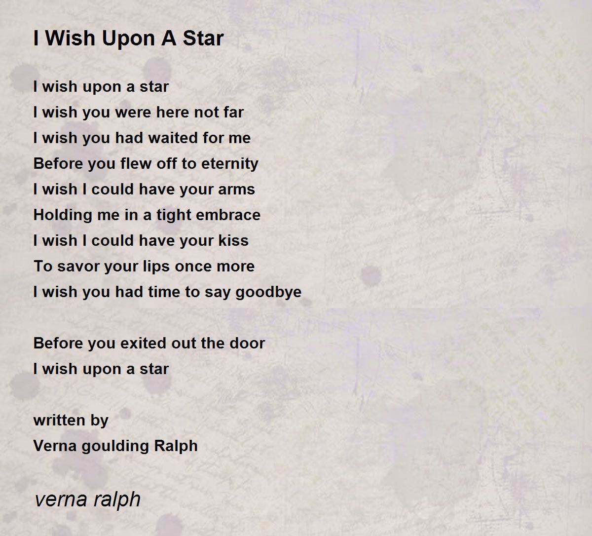 A wish poem upon star When You