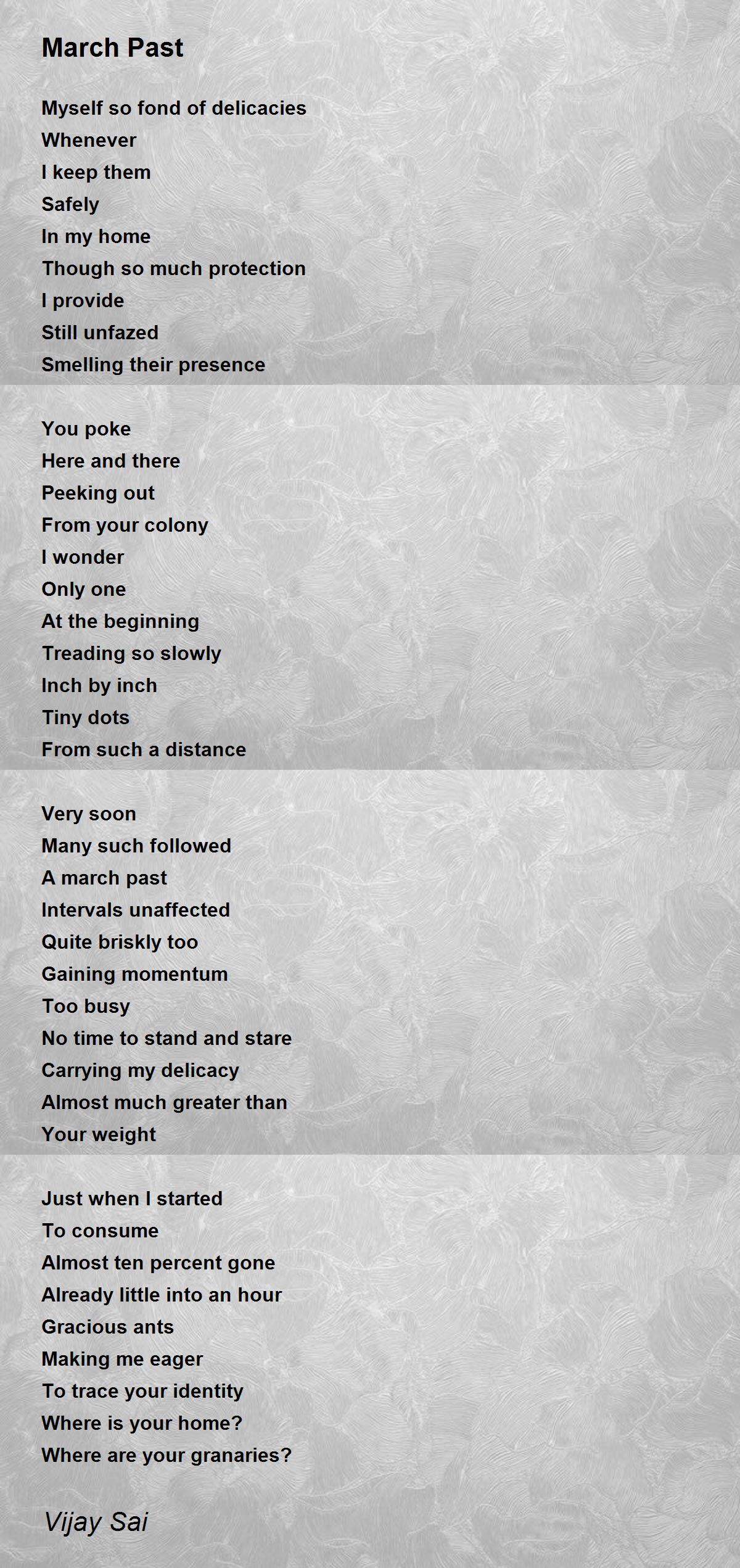 March Past March Past Poem by Vijay Sai R