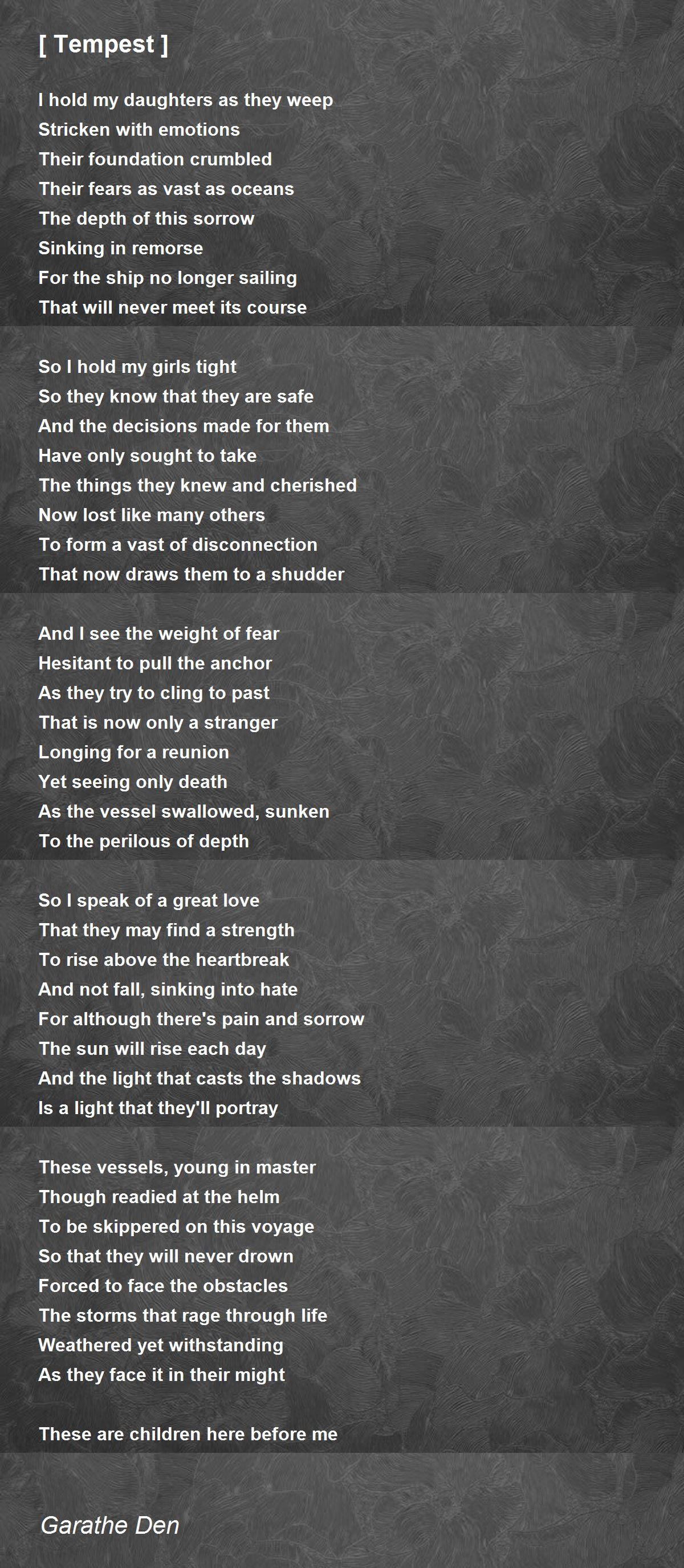 [ Tempest ] by Garathe Den [ Tempest ] Poem