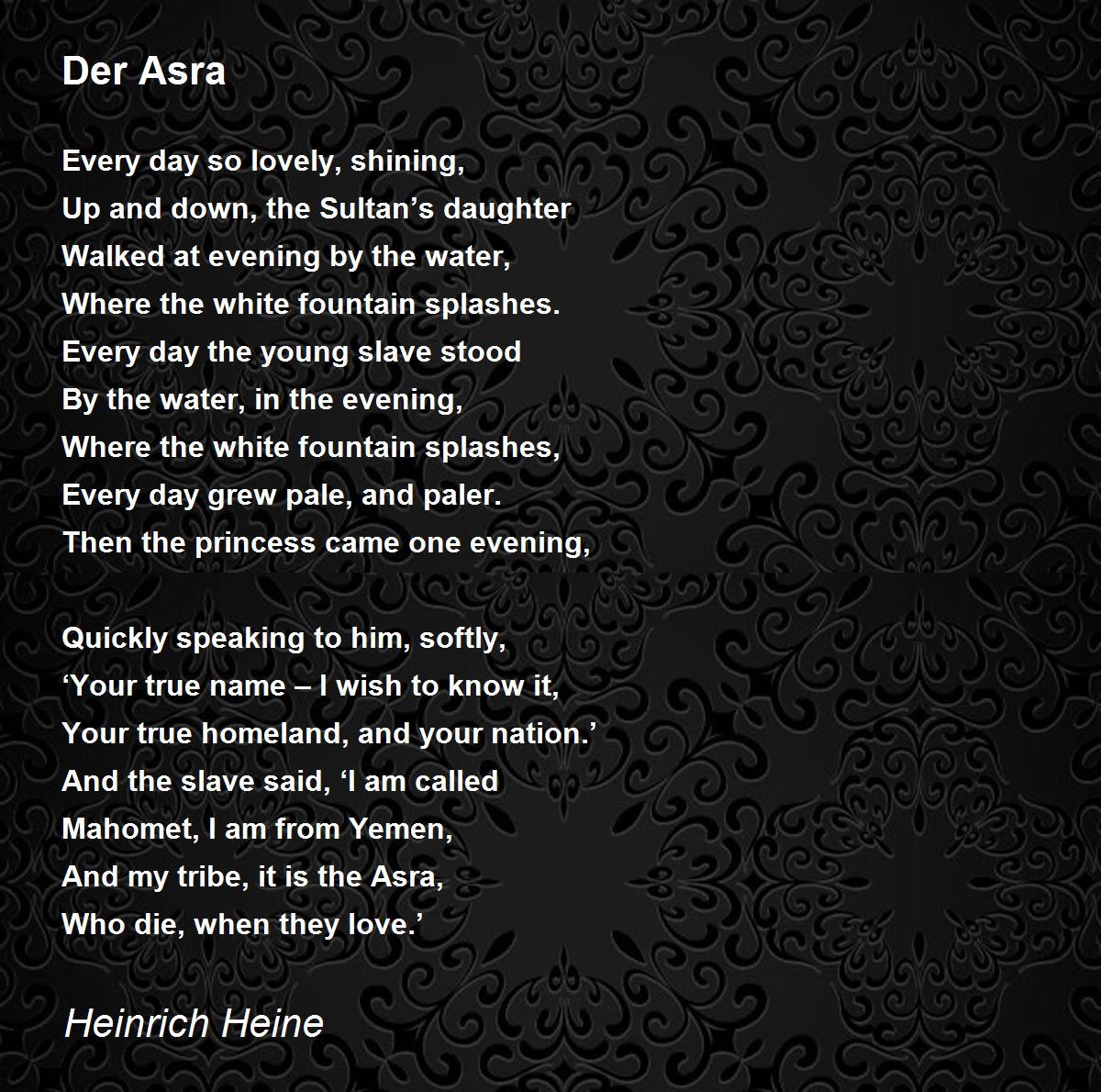 Der Asra Poem by Heinrich Heine - Poem Hunter