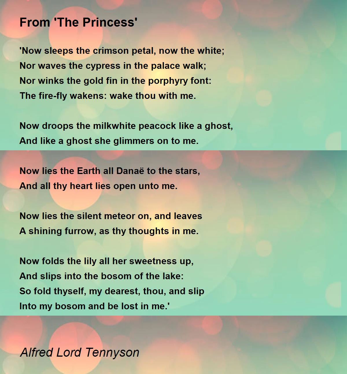 From 'The Princess' Poem by Alfred Lord Tennyson - Poem Hunter
