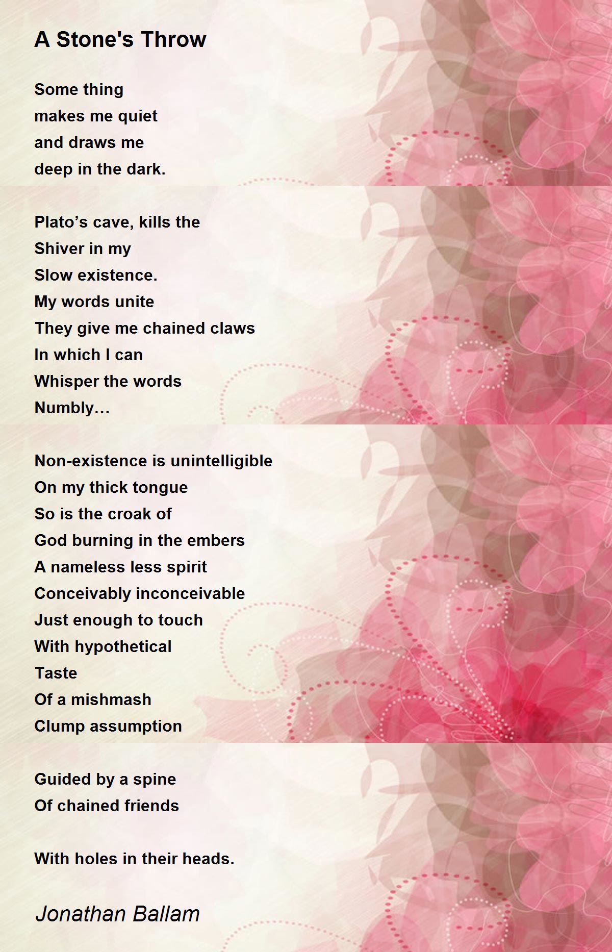 A Stone's Throw A Stone's Throw Poem by Jonathan Ballam