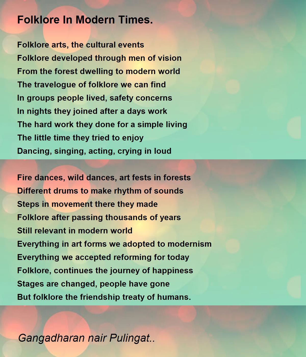 Folklore In Modern Times. Folklore In Modern Times. Poem by