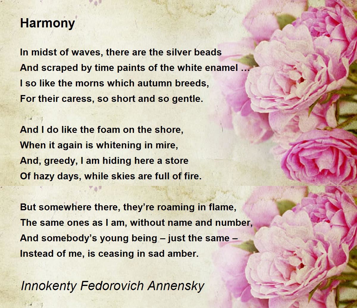 Harmony Harmony Poem by Innokenty Fedorovich Annensky