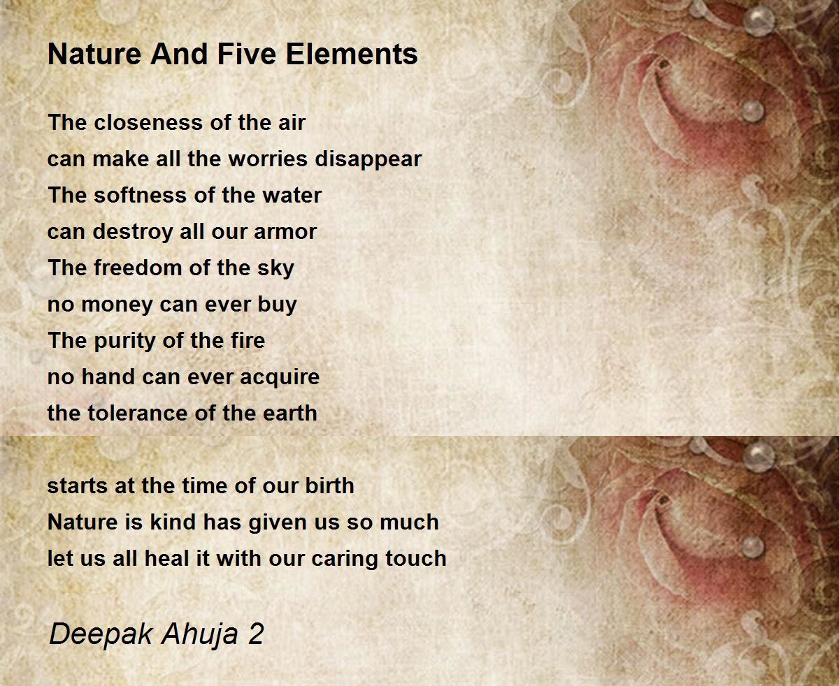 Nature And Five Elements Nature And Five Elements Poem by Deepak Ahuja 2