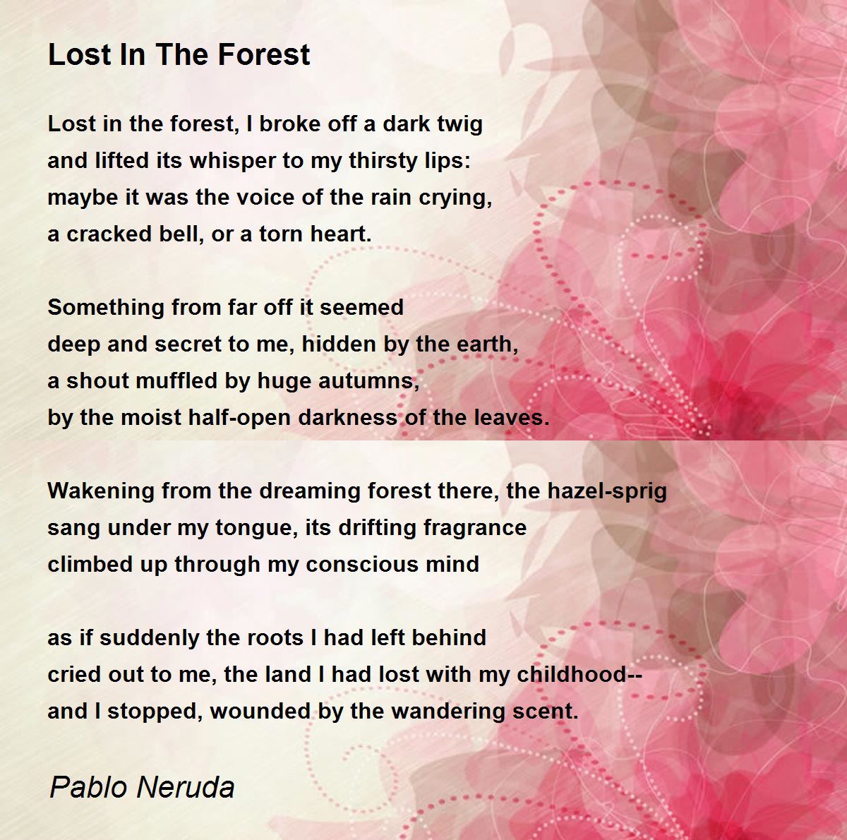Lost In The Forest Poem by Pablo Neruda - Poem Hunter