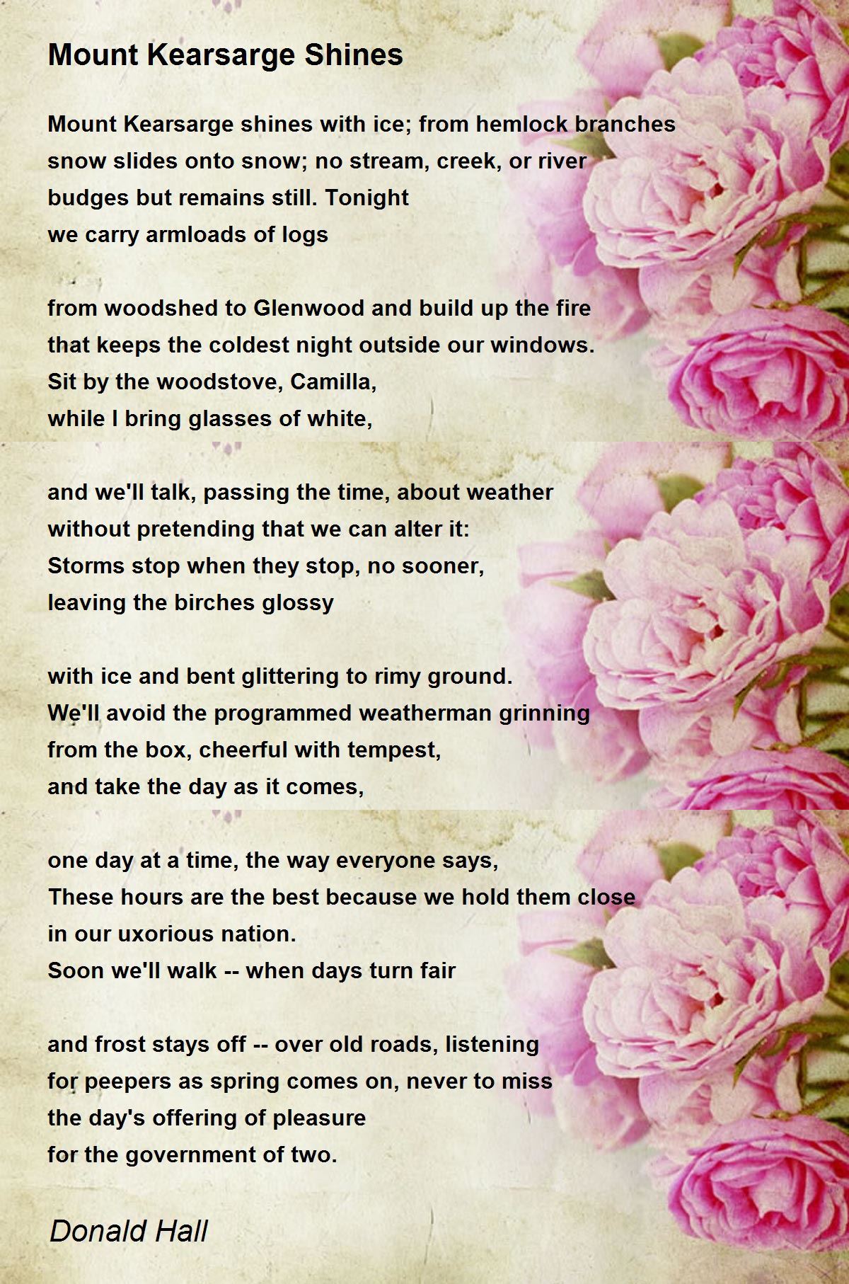 Mount Kearsarge Shines Poem by Donald Hall - Poem Hunter