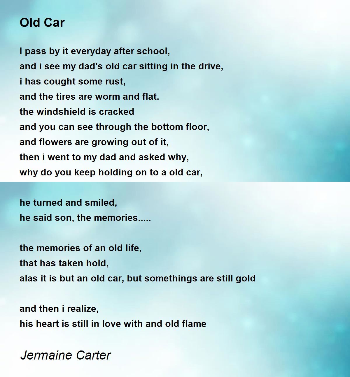 Old Car Poem by Jermaine Carter - Poem Hunter