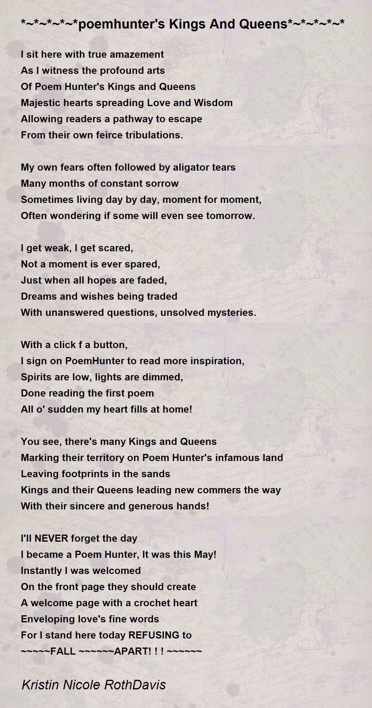 poemhunter's Kings And Queens***** Poem by Kristin Nicole RothDavis