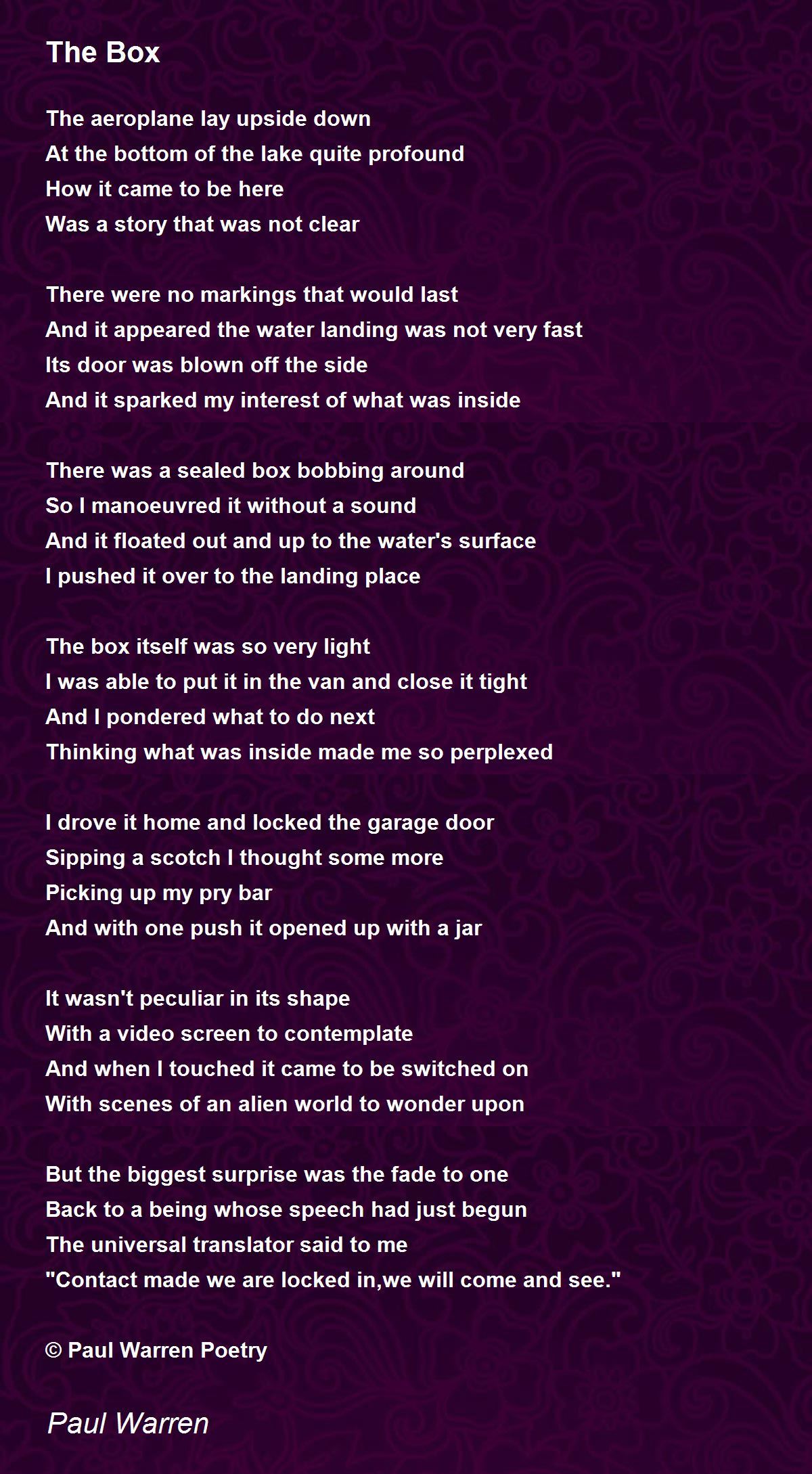 The Box The Box Poem by Paul Warren