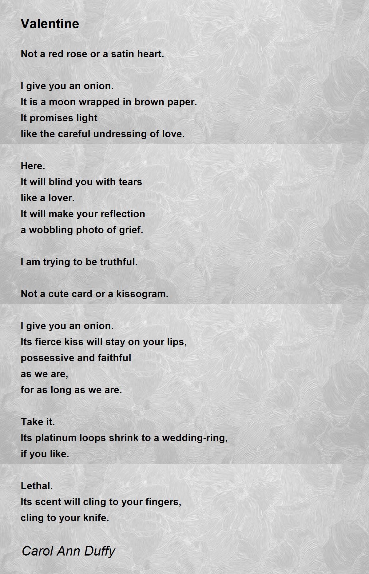 Valentine - Valentine Poem by Carol Ann