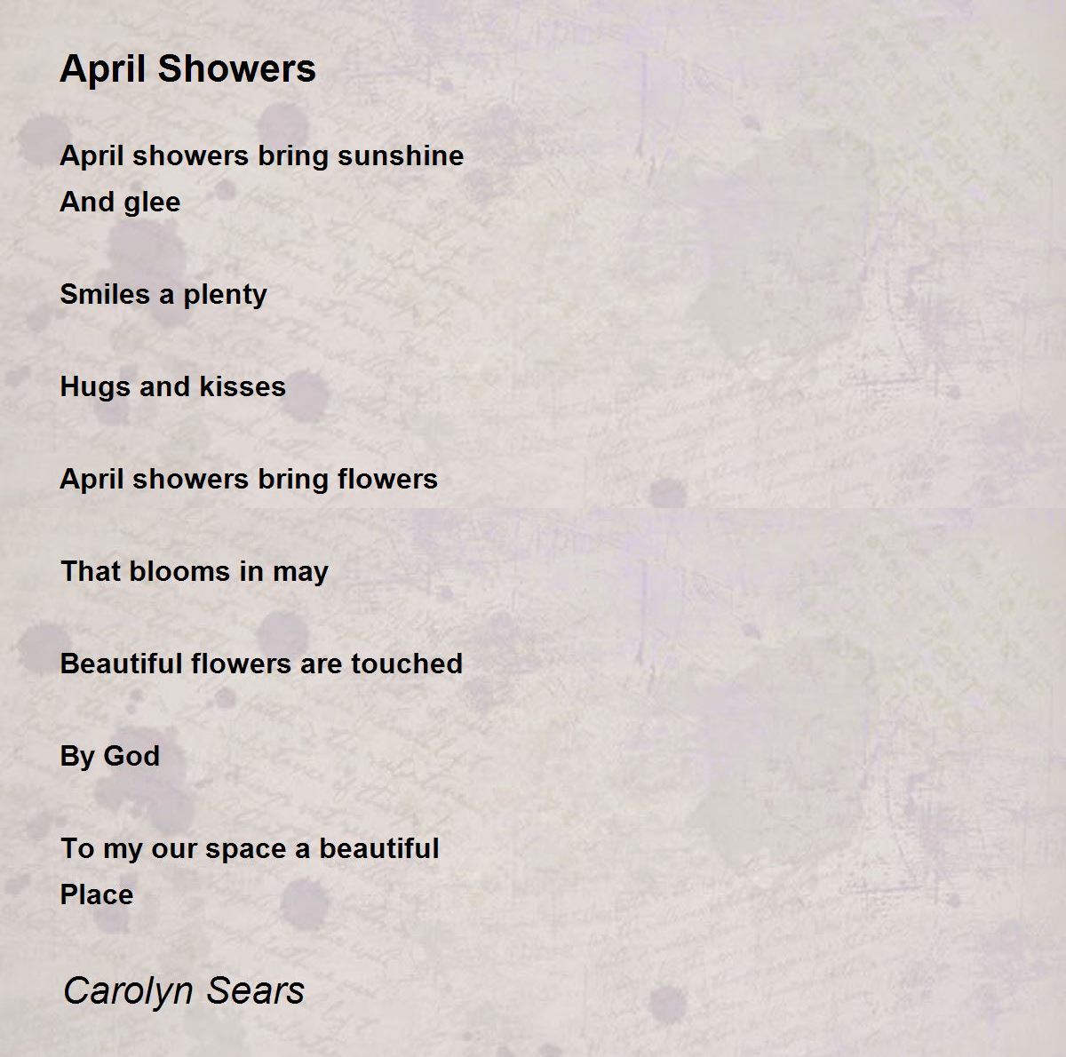April Showers April Showers Poem by Carolyn Sears