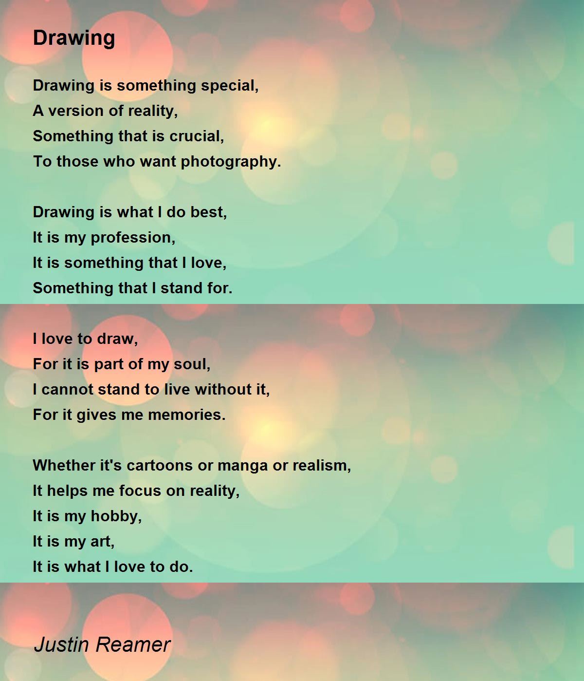 Drawing - Drawing Poem by Justin Reamer