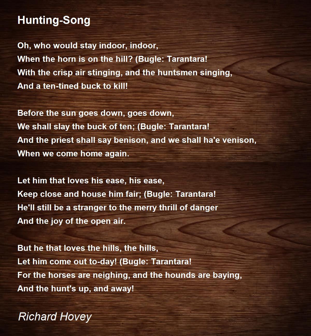 HuntingSong HuntingSong Poem by Richard Hovey