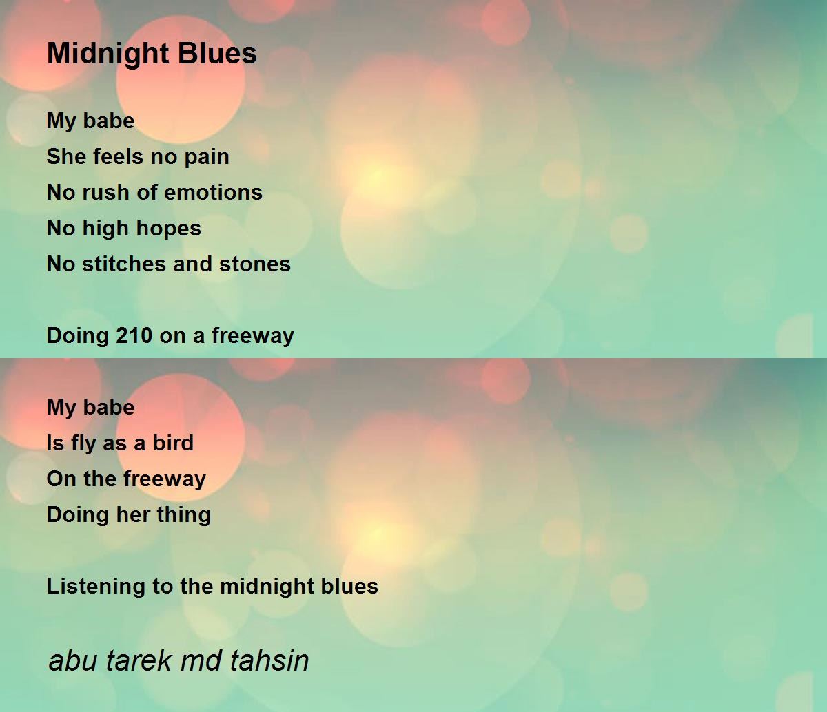 Midnight Blues Poem by abu tarek md tahsin Poem Hunter