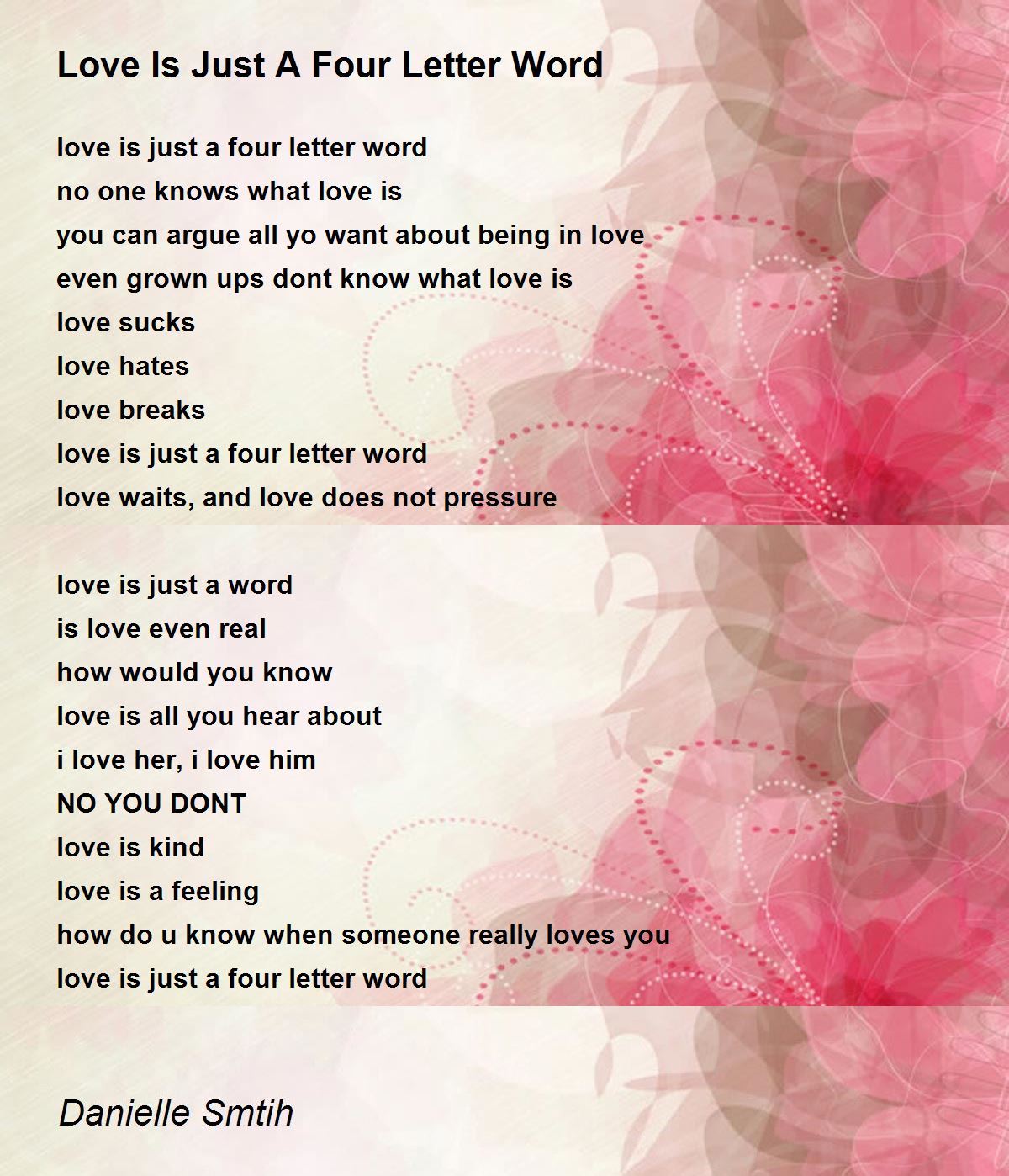 Love Is Just A Four Letter Word Love Is Just A Four Letter Word Poem