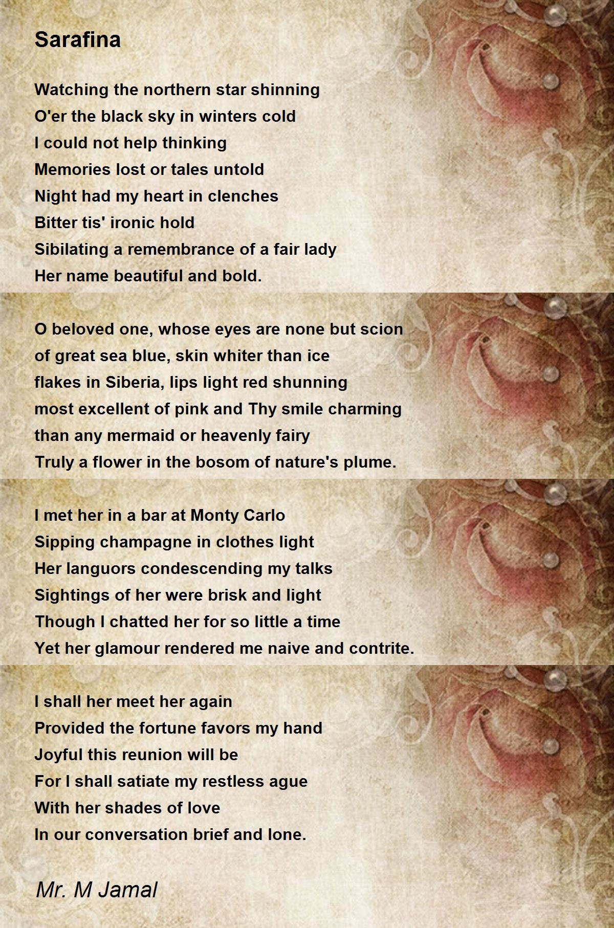 Sarafina Poem by Mr. M Jamal - Poem Hunter