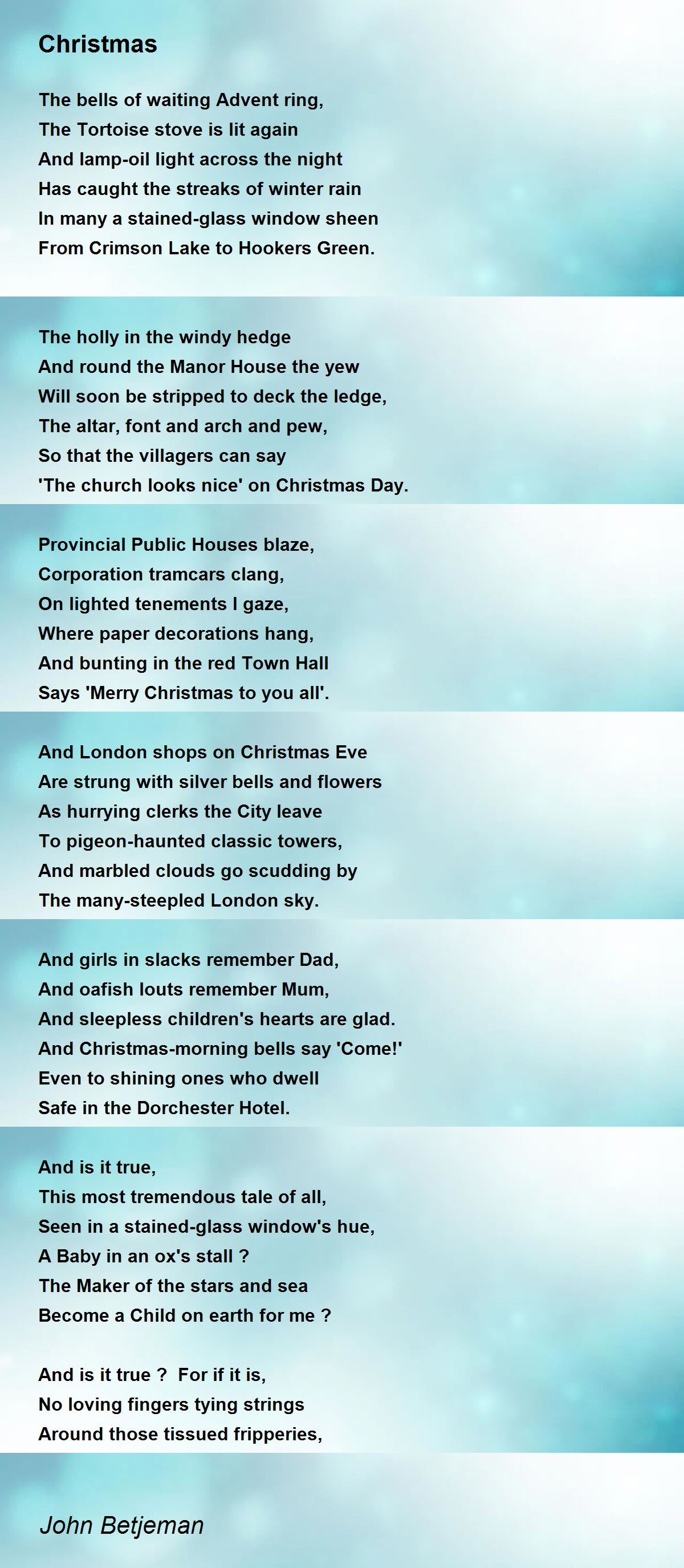 Christmas - Christmas Poem by John Betjeman