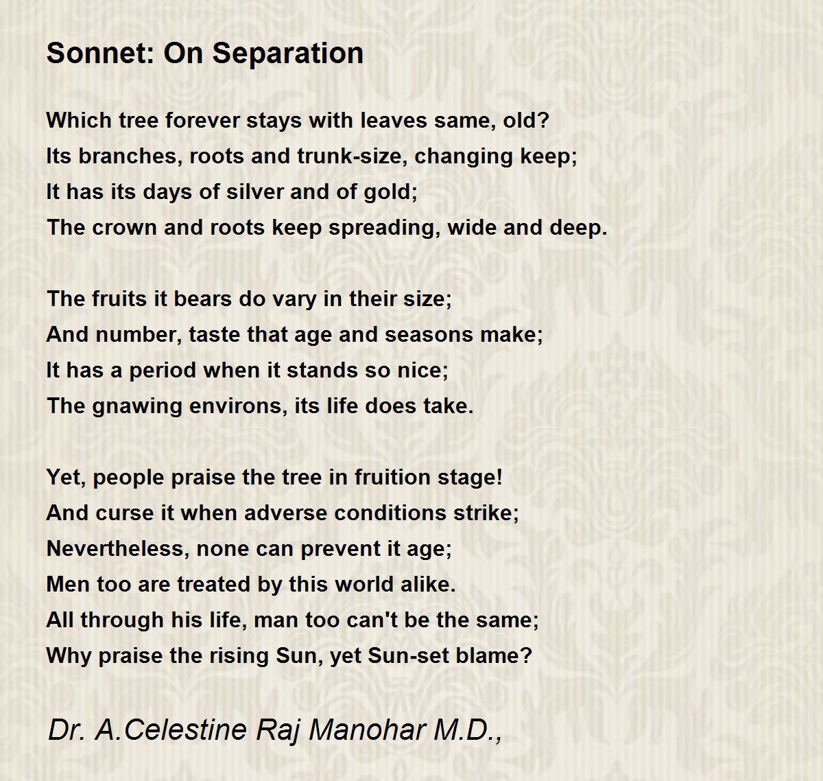 On Separation On Separation Poem by Dr John Celes