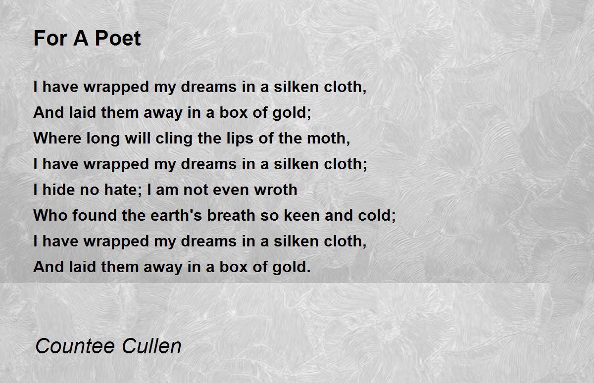 to biography write page a 3 how Hunter Poem Countee Cullen Poet Poem by  A For