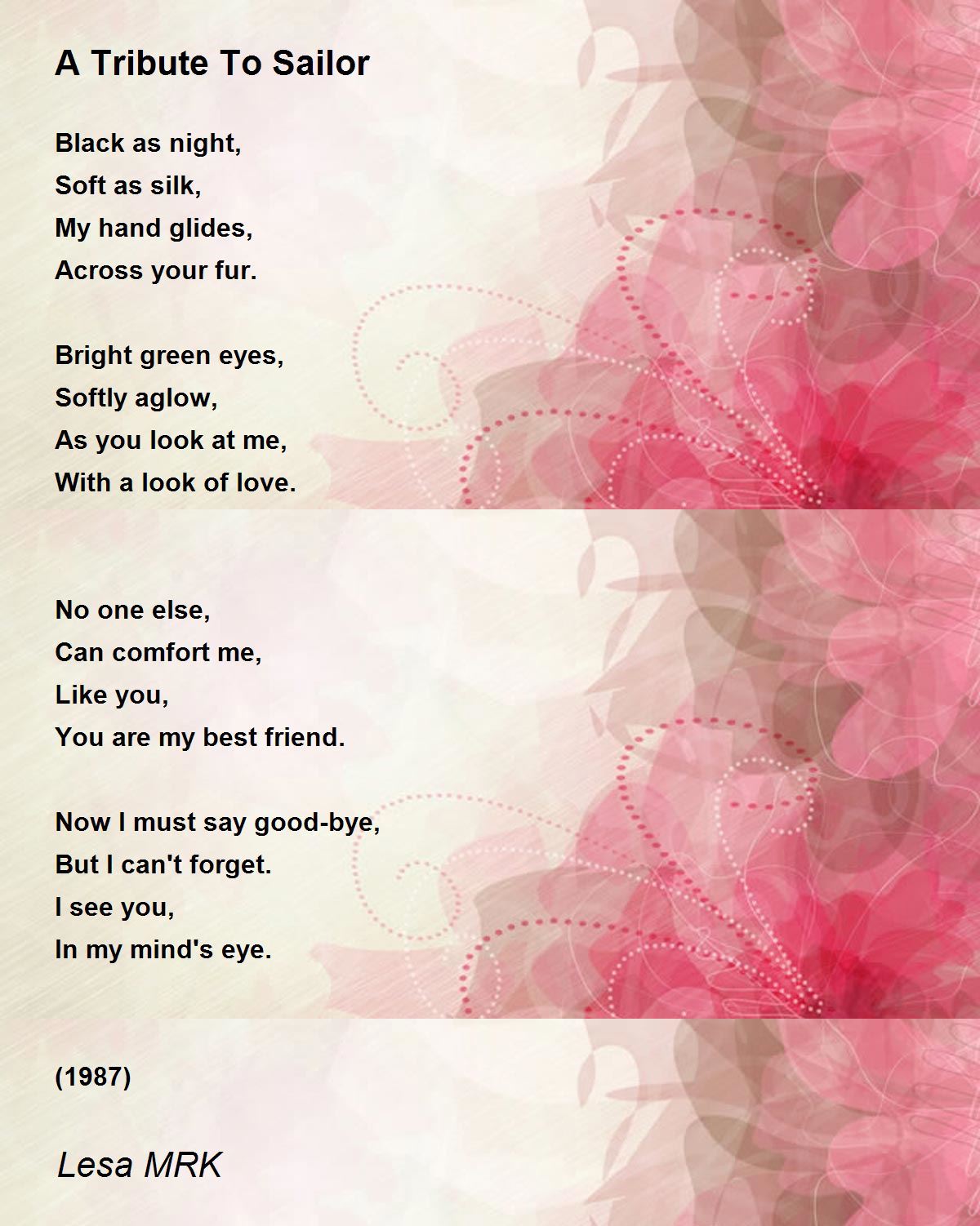 A Tribute To Sailor A Tribute To Sailor Poem by Lesa MRK