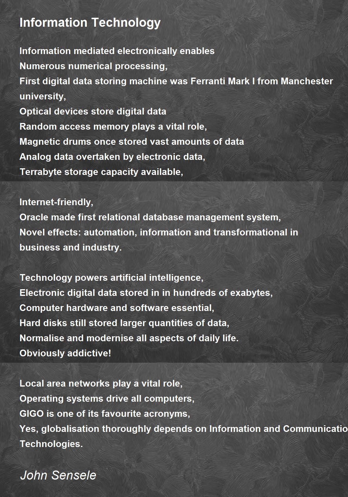 Poems About Technology And Technology – TAWCI